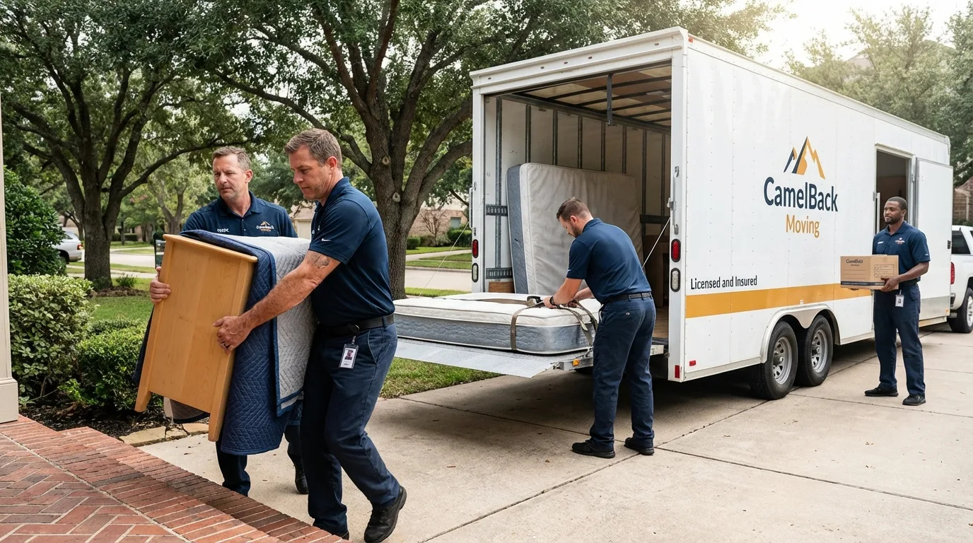 Crew loading residential truck for cross-state move from Plainfield, NJ