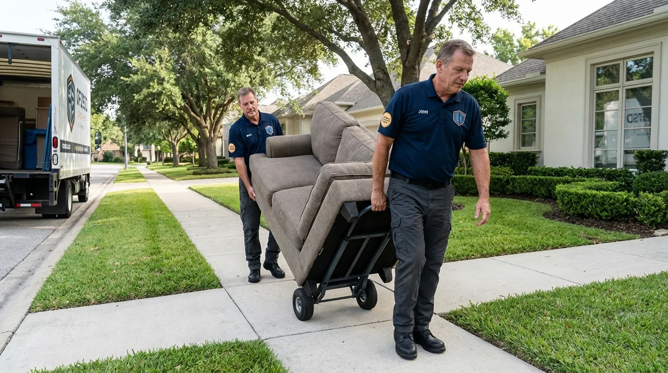 Local residential moving crew loading furniture in Plainfield, NJ