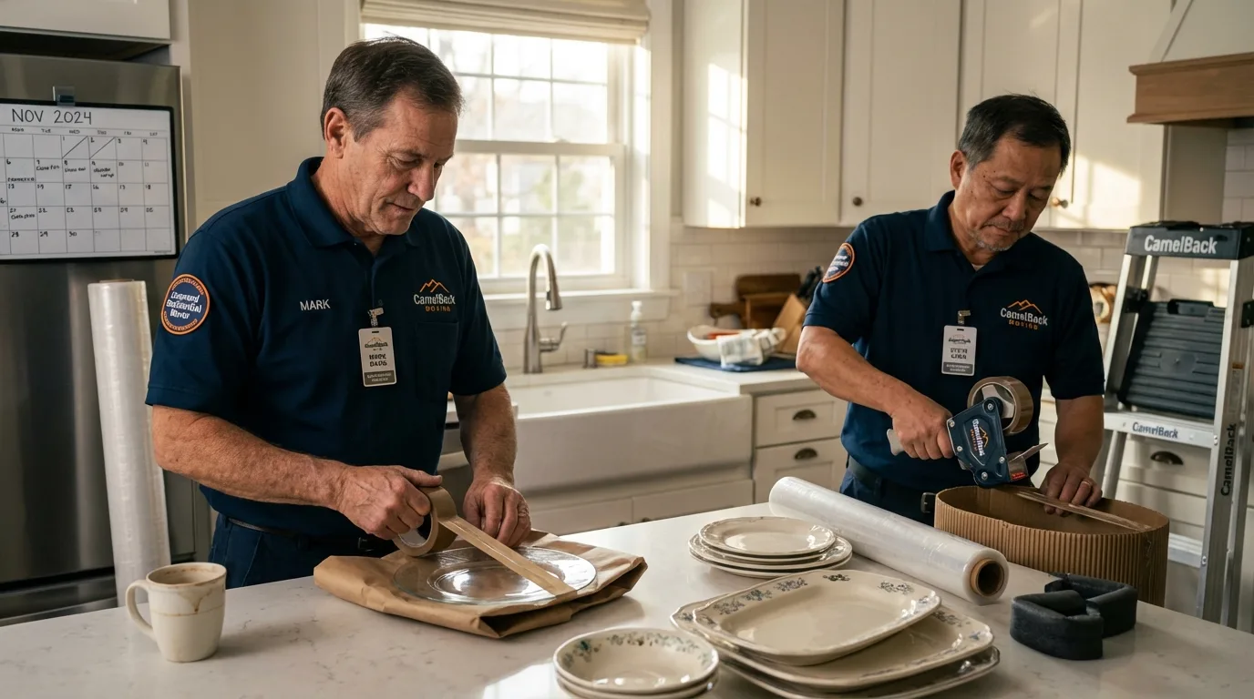Professional crew packing kitchen dishware in Plainfield, NJ